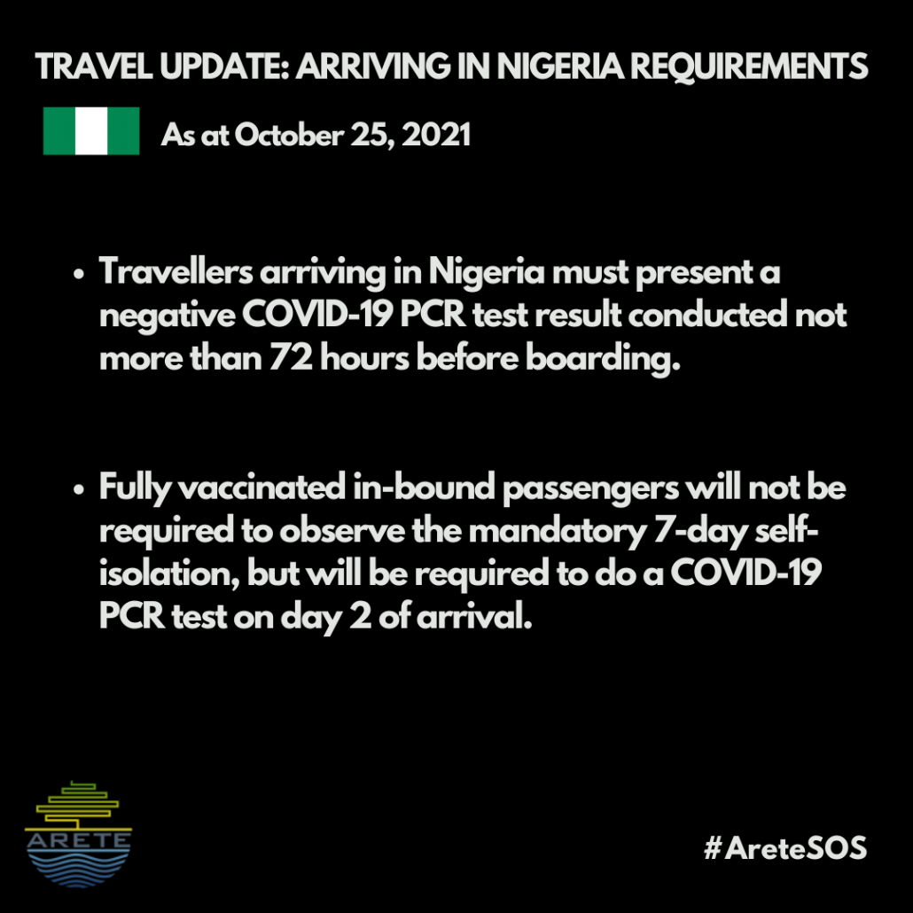 travel requirements nigeria